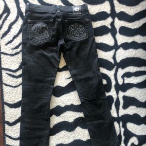 Rock & republic black jeans size 24 straight leg